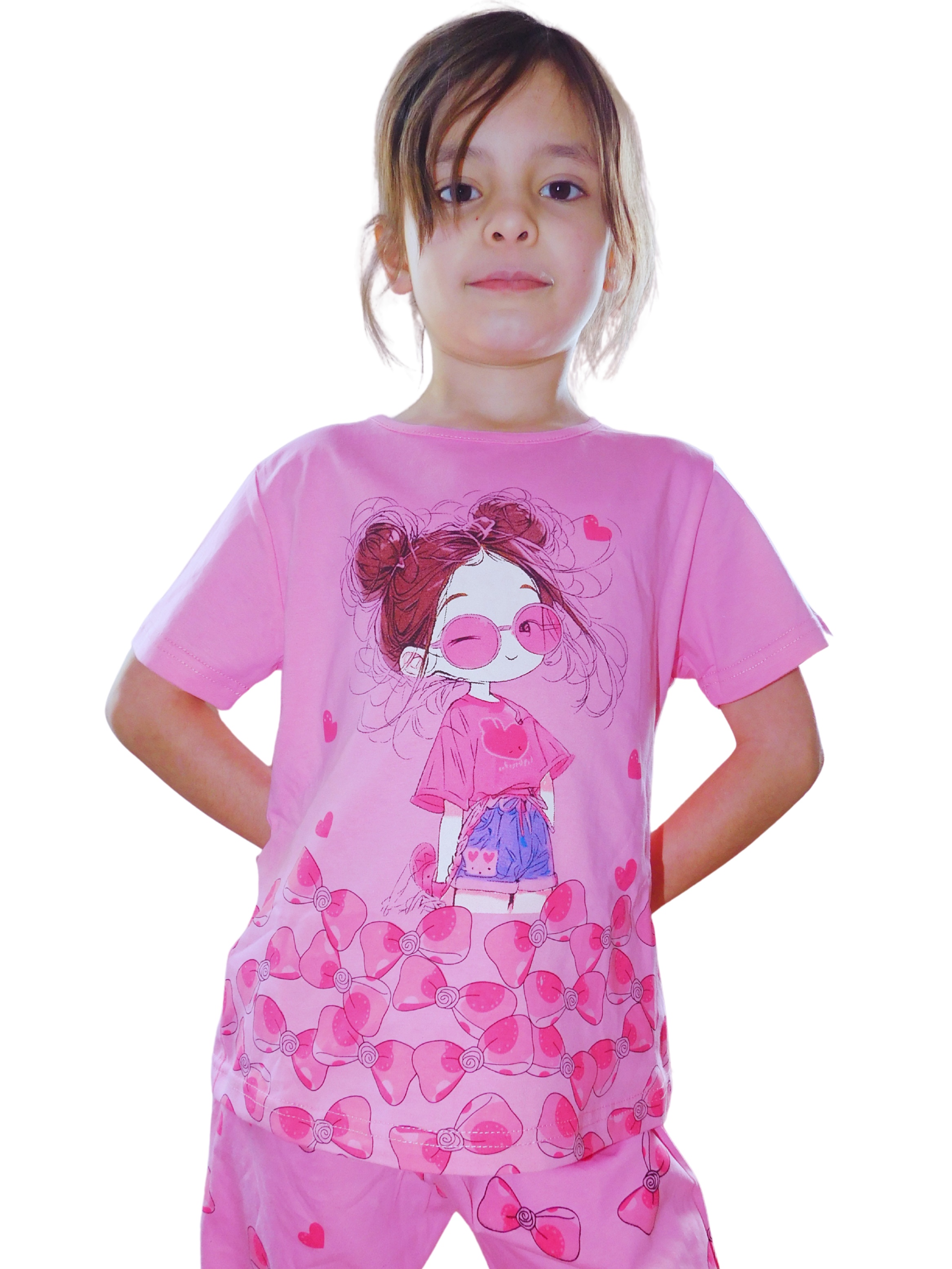 Dívčí pyžamo Kugo MP5880 růžové